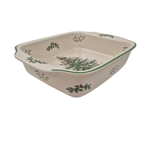 Spode Christmas Tree Rectangular Handled Dish S3324-A10 NIB 12 x 9.5 in Holiday - Picture 5 of 10